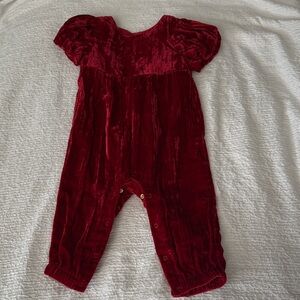 Velvet Red Baby Romper
